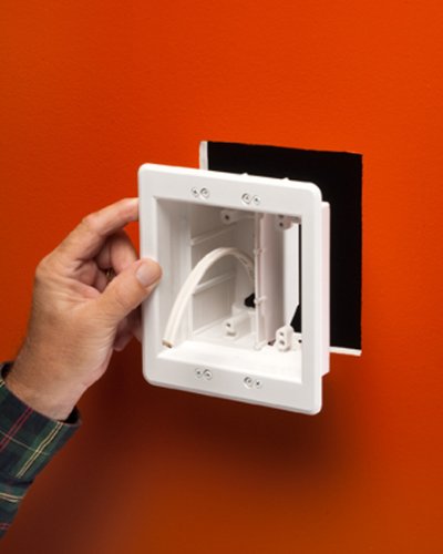 Arlington TVBU505-1 Recessed TV Box Wall Plate Kit Paintable 2-Gang, White Plastic 2 Gang