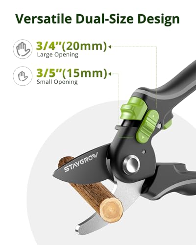 8.5" Bypass Pruning Shears & 6.5" Straight Trimming Scissors and 7" Folding Hand Pruning Saw Set Ideal Gardening Gifts