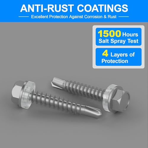 750Pcs Self Tapping Screws, Sheet Metal Screws #8x1/2 #8 x 1/2" 750