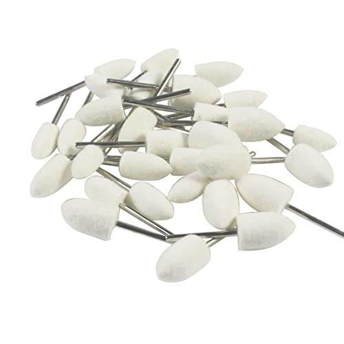 30 Pcs Wool Felt Polishing Bits, 3/32'' Shank Cone Shape Wool Polishing Points for Rotary Tool (8mm,10mm,12mm) (Pack of 2) 2.35mm (3/32inch) (Pack of 2)
