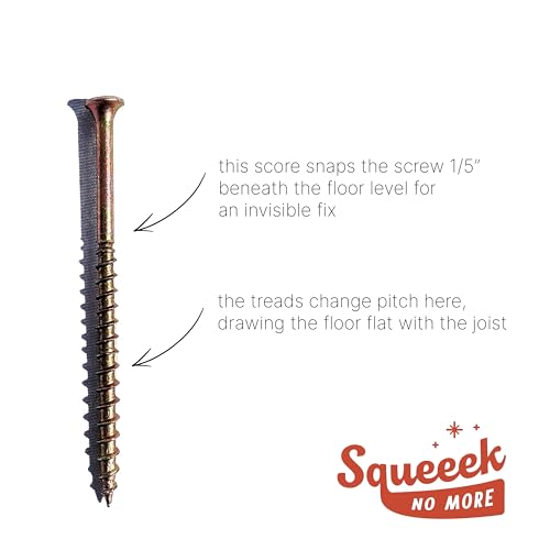 SQUEEEK NO MORE Counter-Snap Screws for SQUEEEK NO MORE Squeaky Floor Repair Kit – Replacement Screws – Zinc-Plated, Rust-Resistant for Hardwood, Carpet, Vinyl & Linoleum Floors (250 Count) 250