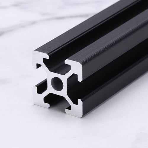 sourcing map 4 Pcs T Slot 2020 Aluminum Extrusion Profile European Standard 150mm x 20mm Anodized Black Linear Rail Extrusion Frame for 3D Printer, CNC, DIY