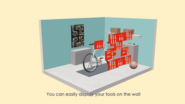 Free Zone 4-Piece Large Pegboard Set Red