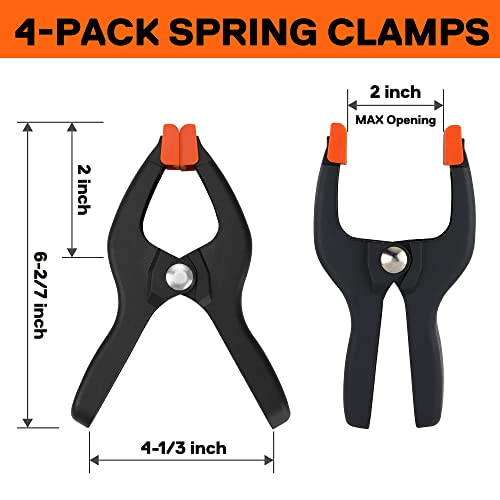 PONY Woodworking Strap Clamp, Picture Frame Clamp with 4-Pack Spring Clamp