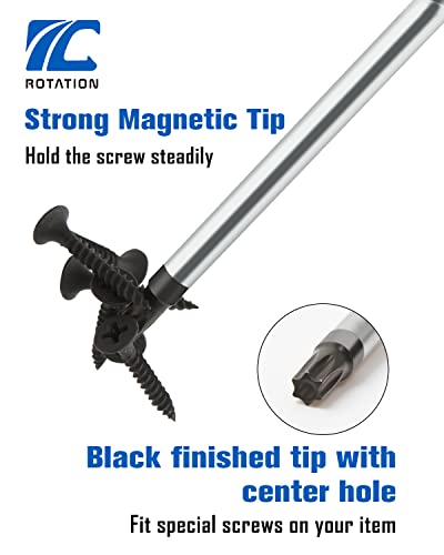 ROTATION 10pc Torx Screwdrivers Set, Magnetic Tip with Center Hole