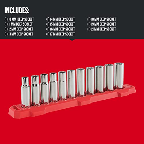 CRAFTSMAN Deep Socket Set, 1/2-Inch Drive, Metric, 11-Piece (CMMT12049)