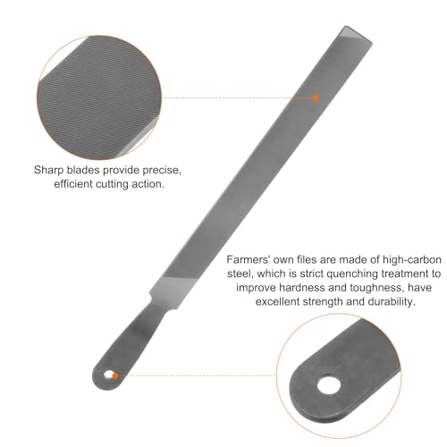HARFINGTON 2pcs Farmers Own Files 10 Inch High Carbon Steel Single Cut Flat Hand Rasp File for Deburring and Removing Material