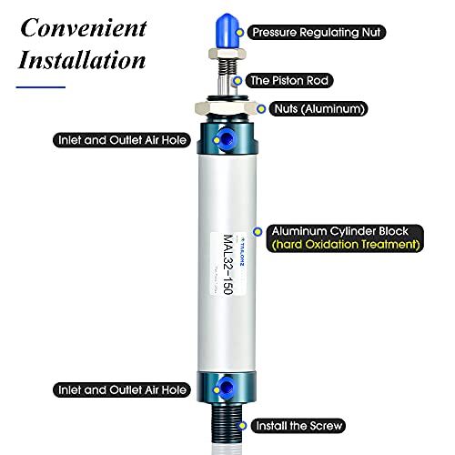 TAILONZ MAL Air Cylinder 32mm Bore 150mm Stroke with Y Connector (1Pc)
