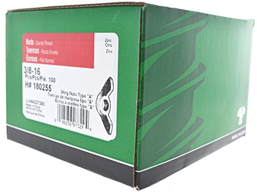 Hillman Fastener 180255 3/8-16 TYPE A WING NUT, Pack of 100