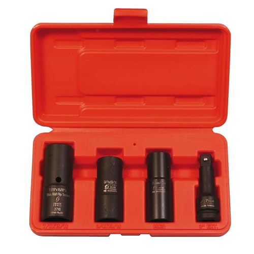 SUNEX TOOLS 2724 1/2-Inch Drive Deep Thin Wall Flip Socket Set, 4-Piece