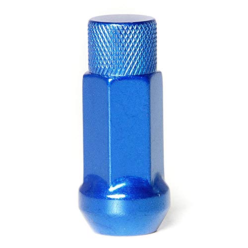Circuit Performance Forged Steel Extended Hex Lug Nut for Aftermarket Wheels: 12x1.25 Blue - 20 Piece Set + Tool