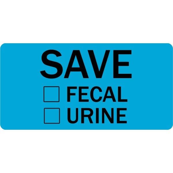 Save Stool Urine Veterinary Labels - Blue, 2” x 1”, 500 Labels/Roll | Veterinary Offices & Hospitals - Apply to Fecal Collection Container or Bag | LabelValue Brand