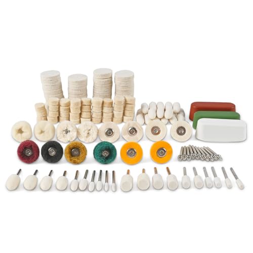 6PCS 1/8" Shank Drill Buffing Wheels with 3PCS Polish Compound, 137Pcs Buffing Wheel Polishing Kit with Polish Compound Buffing Pad Polishing Wheel Tool Kits