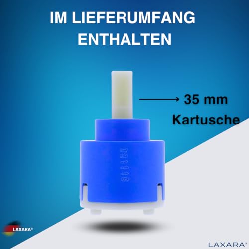 Bluewater Armaturen Universal Ceramic High Pressure Cartridge 35mm 121894 - Replacement Part for Many High Pressure Taps | For Kitchen Taps, Bathroom Taps, Shower Faucets, Bidet Taps
