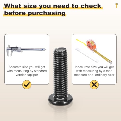 METALLIXITY Crib Screw Replacement Set Galvanization Barrel Nuts 114Pcs M6-1x16/20/25/30/35/40/45/50/55/60/65/70/75/80mm Black 114
