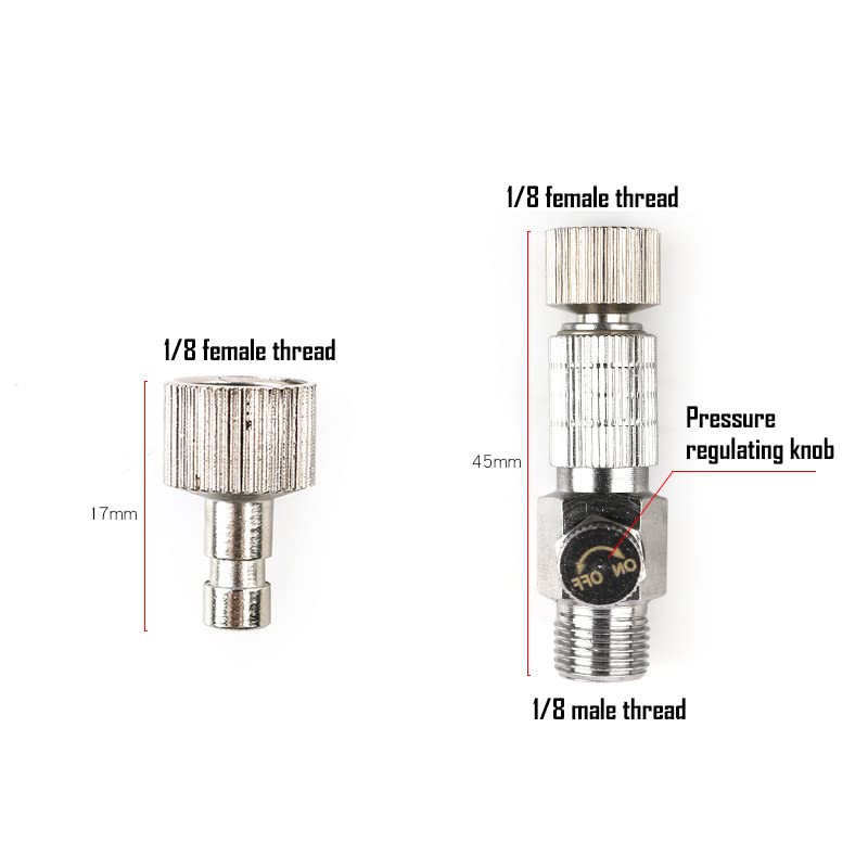 5 pcs Airbrush Adapter Set,Airbrush Quick Release Disconnect, 1/8" BSP Male and Female Coupling Set for Air Compressor and Airbrush Hose