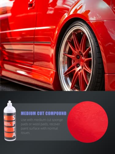 Medium Cut Polishing Compound, SPTA 33.8oz (1000ml) Polishing Compound Car Scratch & Swirl Remover Rubbing Compound & Medium Cut Polish Compound Swirl Remover for Car Automotive Paint Correction 33.8oz (1000ml) Medium Cut Polishing Compound