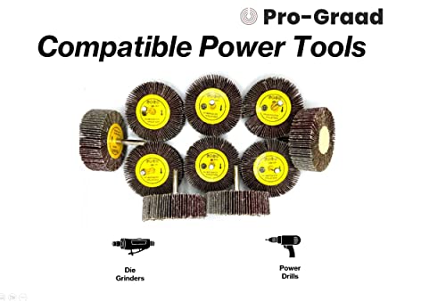 Pro-Graad SuperGrindz Flap Wheel 3" x 1" x 1/4", 60 Grit, 10 Pack