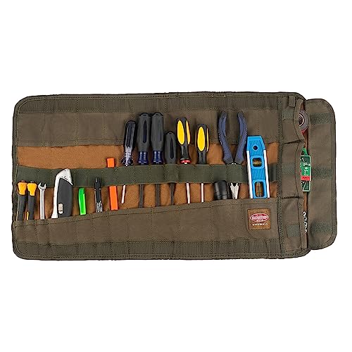 Bucket Boss Gatemouth 16 Tool Bag and Tool Roll Bundle, Brown, 60016
