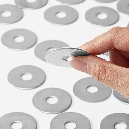 Hotop 400 Pieces Fender Washers 18-8 Stainless Steel, 1/4" X 1" 1/4" X 1"