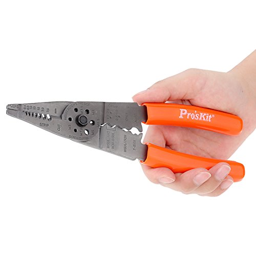 8PK-CT009 Multi-Purpose Pliers Crimping Tool Metric Size Wire Cutter Cable Stripper Black
