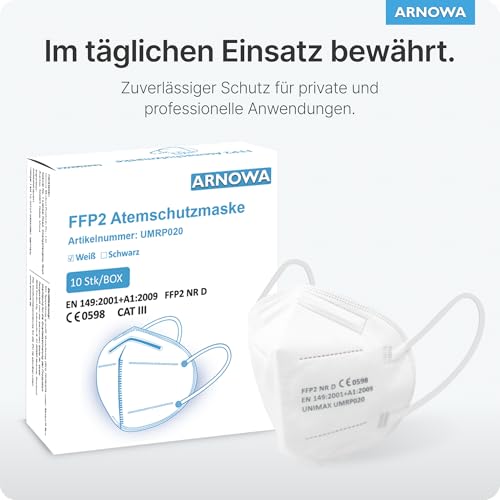 FFP2 Mask, Respirator Masks BFE ≥94%, Medical Mask CE Certified | Colorful fish shape adult FFP 2 mask individually packaged, respirator mask 4 layers, EN 149, CE certified White 10