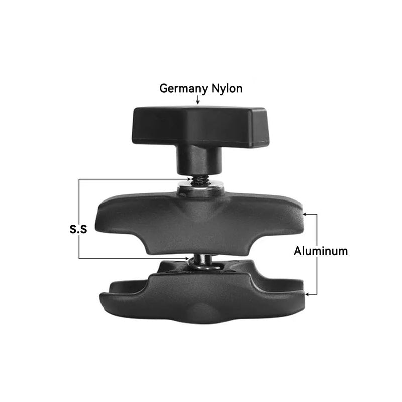 Strg Double Socket Arm for 1.5 Inches/ C Size/ 38mm Ball Mounts Accessories, 3.4'' Length Aluminum Short Arm Powerful Clamp Compatible with RAM Mount, iBolt and More 3.4" Long (A)