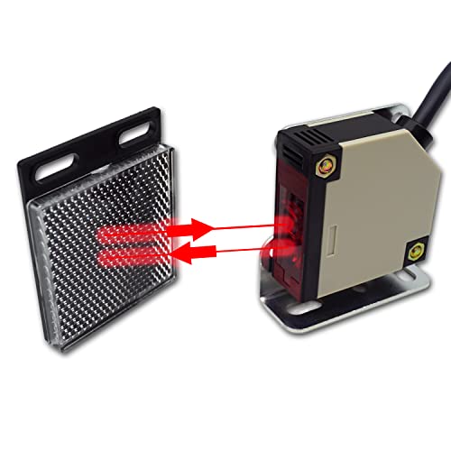 Reflector Light Barrier 12-24 Volt DC Reflective Light Barrier with Mirror IR Light Barrier up to 4 Metres