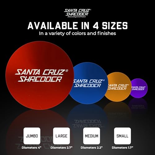 Santa Cruz Shredder Metal Herb Grinder Knurled Top for Stronger Grip 2-Piece Small (Mini) 1.7" (Purple) Purple