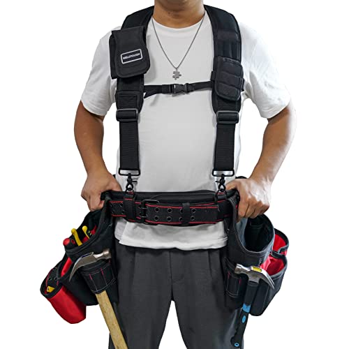 MELOTOUGH Padded Tool Belt with D ring + Quick Release Work Belt 1.5 Inch Web Work Tool Belt