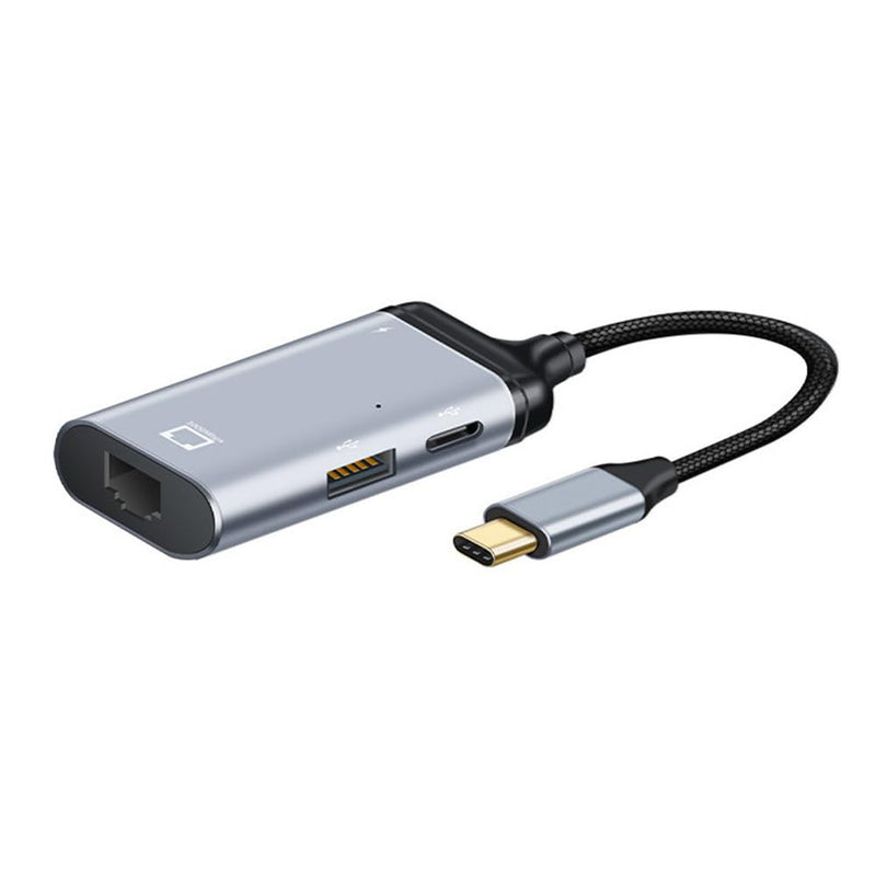 NFHK USB-C Type-C USB3.1 to 1000Mbps Gigabit Ethernet Network LAN Adapter with Female PD Power Port USB-C to LAN 1000Mbps+PD+OTG