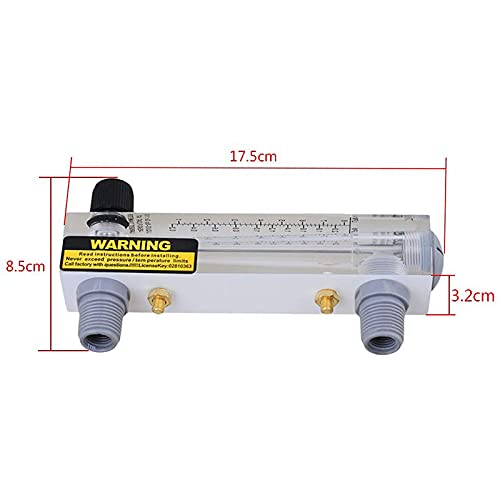 Panel Type Water Flow Meter, 0.5-5 GPM & 2-18 LPM Acrylic Liquid Flowmeter with Adjustable Knob for Water Industrial Equipment (1/2" External Thread, 1/4" Internal Thread)