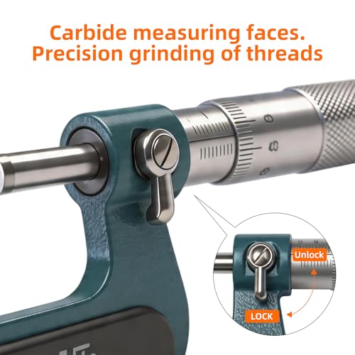 Digital Outside Micrometer, 0-1", Dual Ball Anvil, ±0.00015" Accuracy qfc05