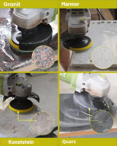 Wet Diamond Polishing Discs - 12 Pieces 100 mm Diamond Polishing Pad Grit 50 for Granite Marble Artificial Stone Quartz for Angle Grinder