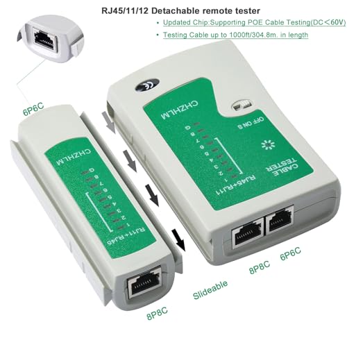 RJ45 Crimp Tool Kit Pass Through Crimper RJ45 Crimping Tool Stripper Cutter Crimper All-in-One for 8P RJ45 Cat5 Cat5e Cat6 6P RJ11/12 Telephone Connectors Network Enthernet Crimper kit 6P/8P RJ45 Crimp Tool Set
