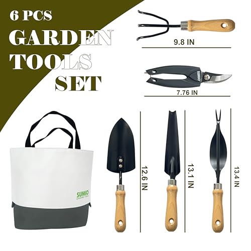 SUMIO Mini Garden Tool Kit + 6-Piece Gardening Hand Tool Set