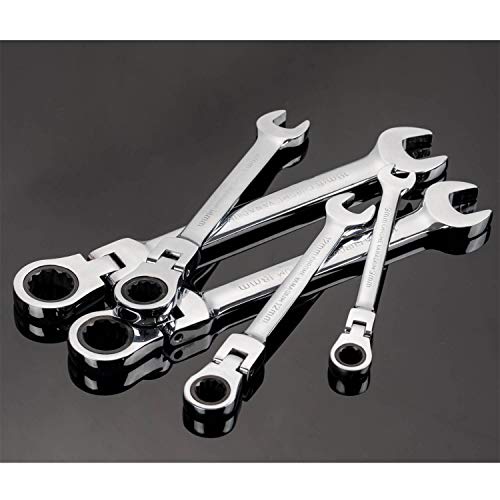 Qnkaa Flexible Ratchet Wrench Set 8pcs 9-17mm Spanner Gear Ring Metric 8pcs