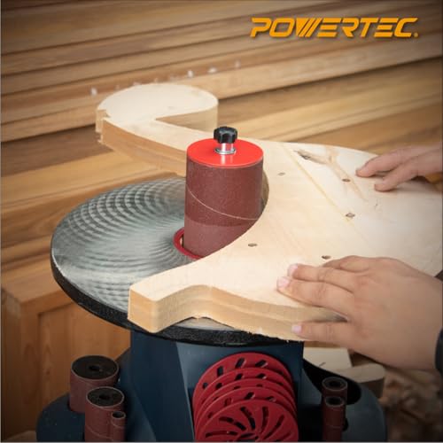 POWERTEC 11240 Sanding Sleeves for Spindle Sanders in 6 Sizes with Different Grits 80, 120, 240 | Aluminum Oxide Sandpaper Assortment Diameter 1/2, 3/4, 1, 1-1/2, 2 & 3-18 PK 18 pk 2