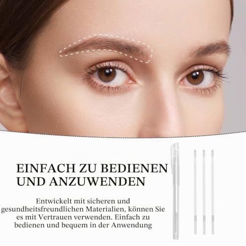 Pack of 2 Skin Markers, Surgical Skin Marker, Permanent Make Up Pen, Tattoo Piercing Positioning Pen, Eyebrow Pen, with 3 Refills, for Eyebrows, Lips, Body Art (White) White