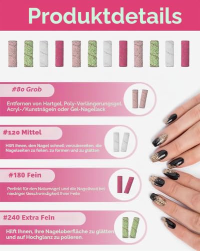 Pack of 60 Sanding Caps with Box, Sanding Sleeves Nail Cutter, 80/120/180/240 for Sanding, Oiling, Trimming, Removing Nails and Removing Dead Skin with 1 Nail Drill (4 Colors)