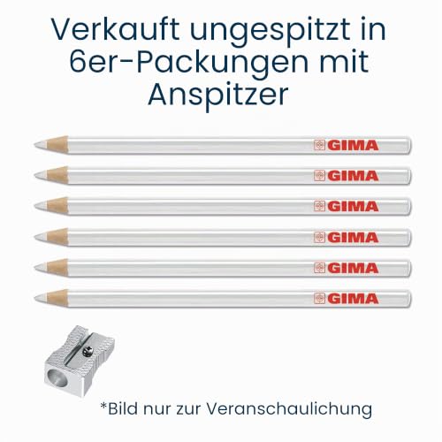 Gima Dermatograph Pen, Skin Marker, Dermatological Pencils, 33176, Pack of 6, White