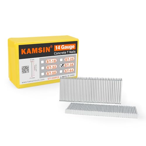 14 Gauge ST50 Concrete T Nails 800PCS/BOX, 2'' (50mm) with ST38 1-1/2"(38mm) 800PCS/BOX