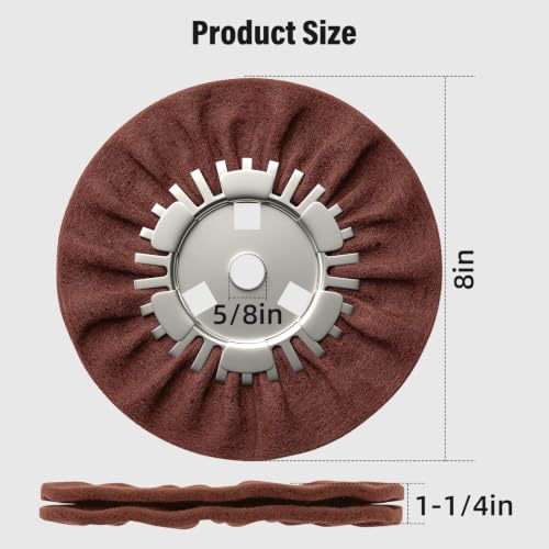 8" Airway Buffing Wheels for 4.5" Angle Grinder, 11PCS Buffer Polisher Wheel for Car, Aluminum Metal Polishing Wheel Pad and Compound Kit for Mirror Finish (5/8" Arbor Hole)