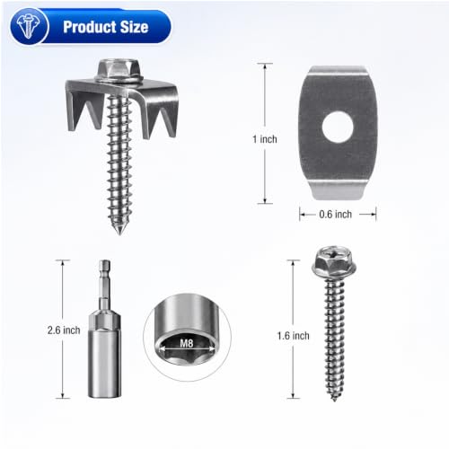 Fence Staples 100Pcs 304 Stainless Steel Reusable Drill Fasteners 100