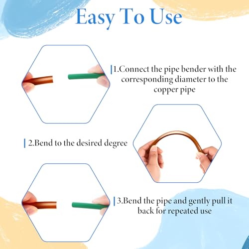 SHENLIU 4 Pcs 4M Conditioning Copper Tubing Pipe Extension 1/4" 1/2" 3/8" 5/8" Built-in Copper Tube Bending Strip Air Conditioning Pipe Bender Kit PE AC Coppers Tube Bending Strip