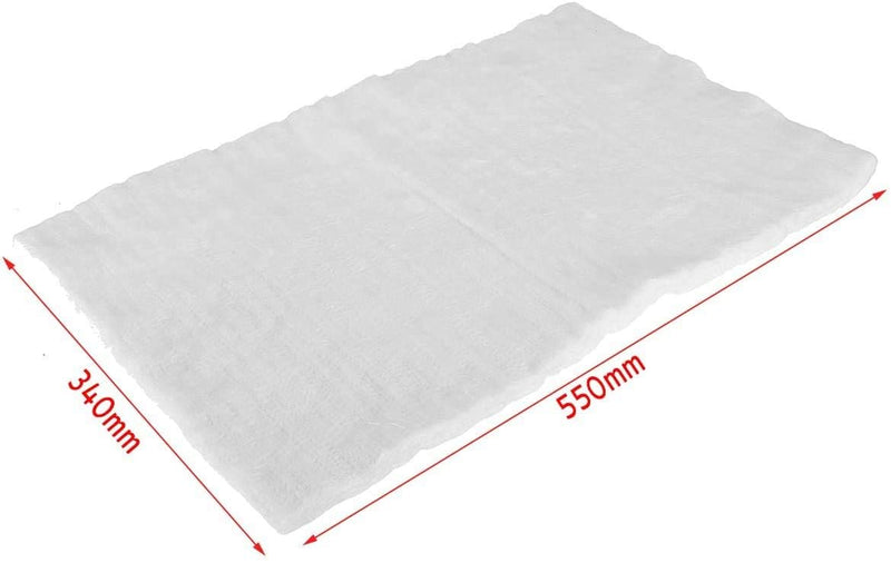 Motorcycle Fiberglass Exhaust Muffler Mat Packing for 2-Stroke 4-Stroke ATV Motorcycle Dirt Bike Repack Exhaust Silencer Universal Wrap, White, 11.3 inch x 21.6 inch x 0.4 inch