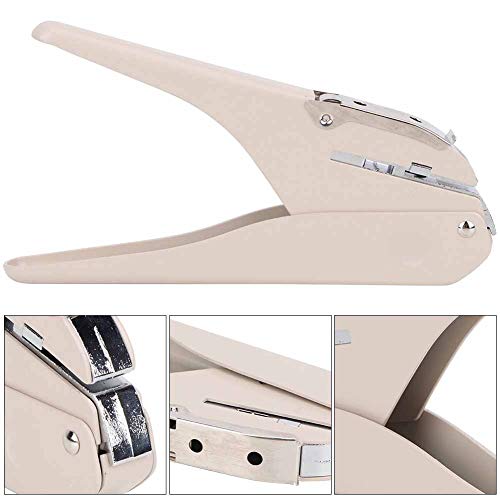 Hole Puncher, Handheld Single Hole Punch with mushroom hole and positioning ruler, Compact Office Supply Page Punching Machine with 6 Sheet Capacity for Home School Business Use pink