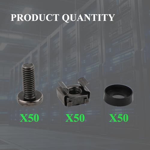 100 Pack M6 x 16mm Cage Nuts, Screws and Washers for Server Cabinet 100 PACK