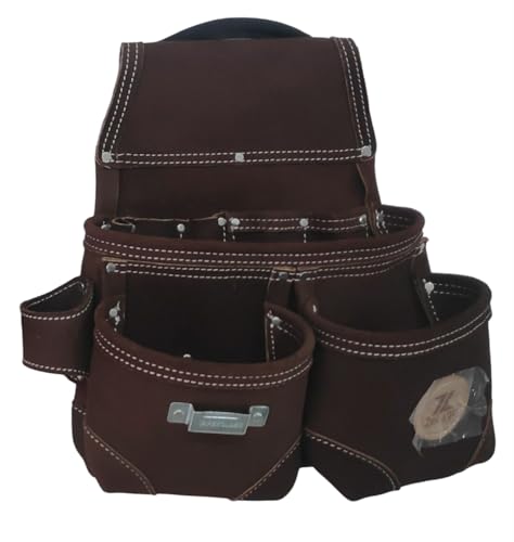 Zeluga Sued Leather Tool Belt, Bag, Carpenter, Construction, Framers, Handyman and Electrician Tool Bag Set (20-379) 20-379