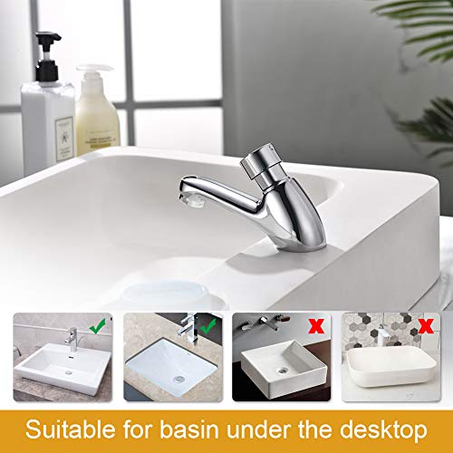 Ibergrif M21901 Chrome Self-Closing Basin Tap, 4–6 Second Timer
